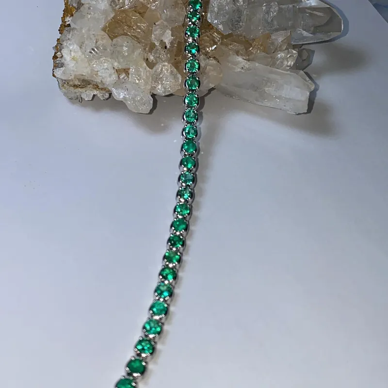 Pulsera de esmeraldas redondas · GF-081